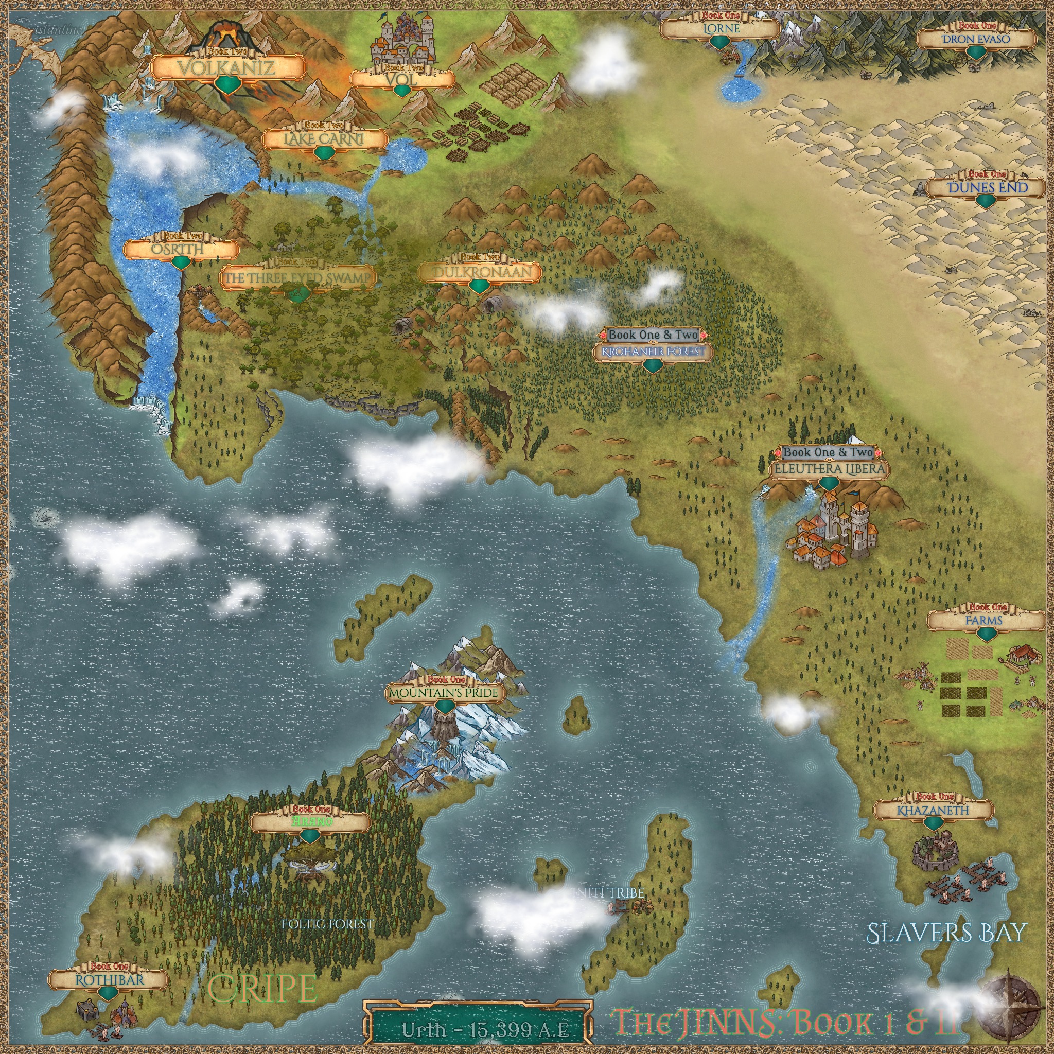 Map of Urth from The Jinns